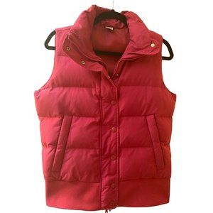 Quality BANANA REPUBLIC Women’s Pink Full Zip Snap Down Puffer Vest Snap Hood M